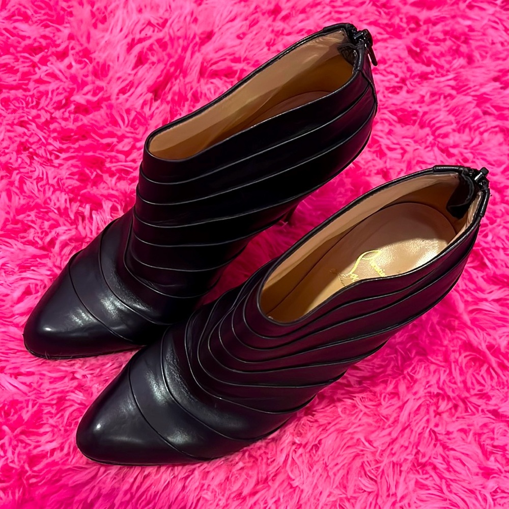 Christian Louboutin red bottom booties